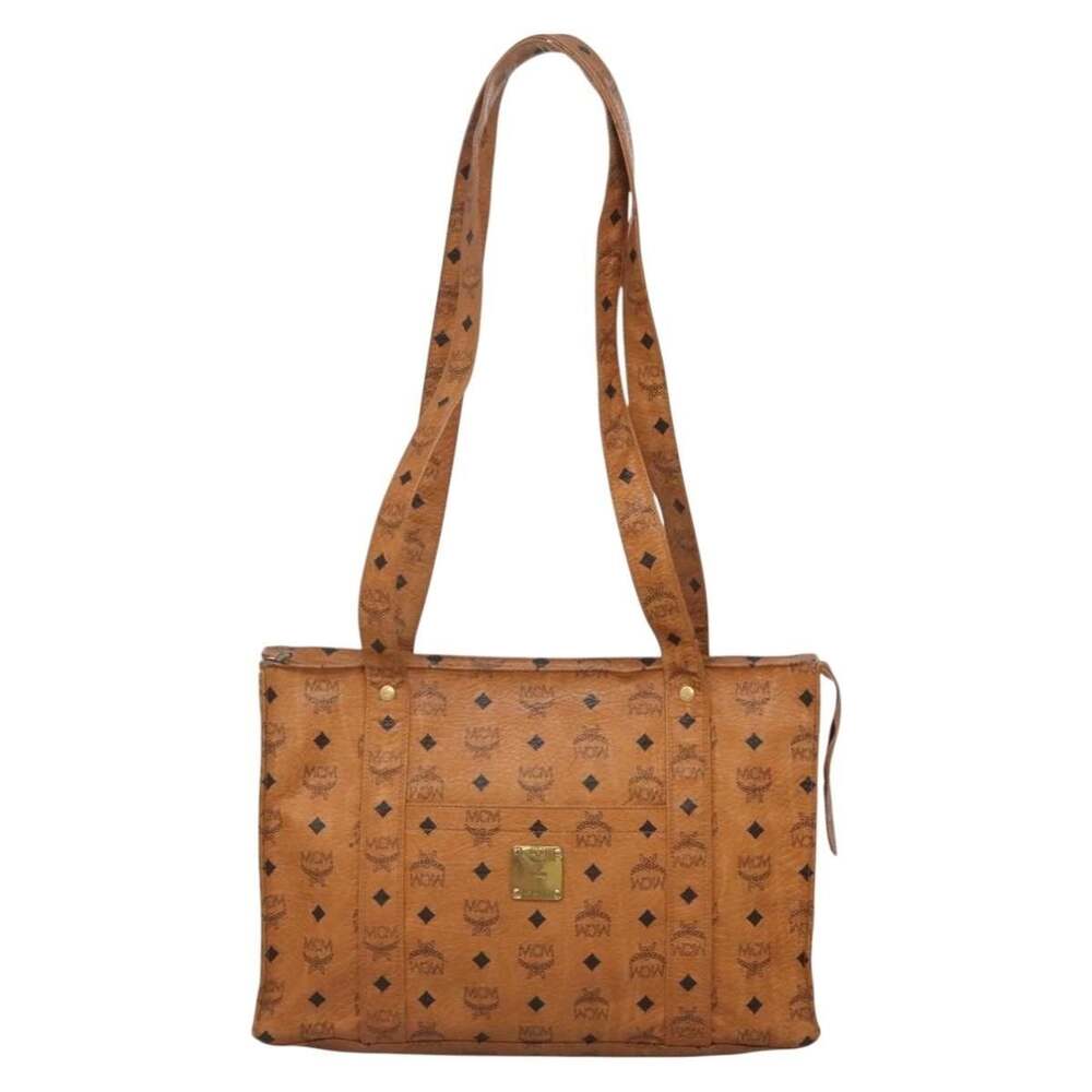 MCM Logogram Visetos Shoulder Bag Brown